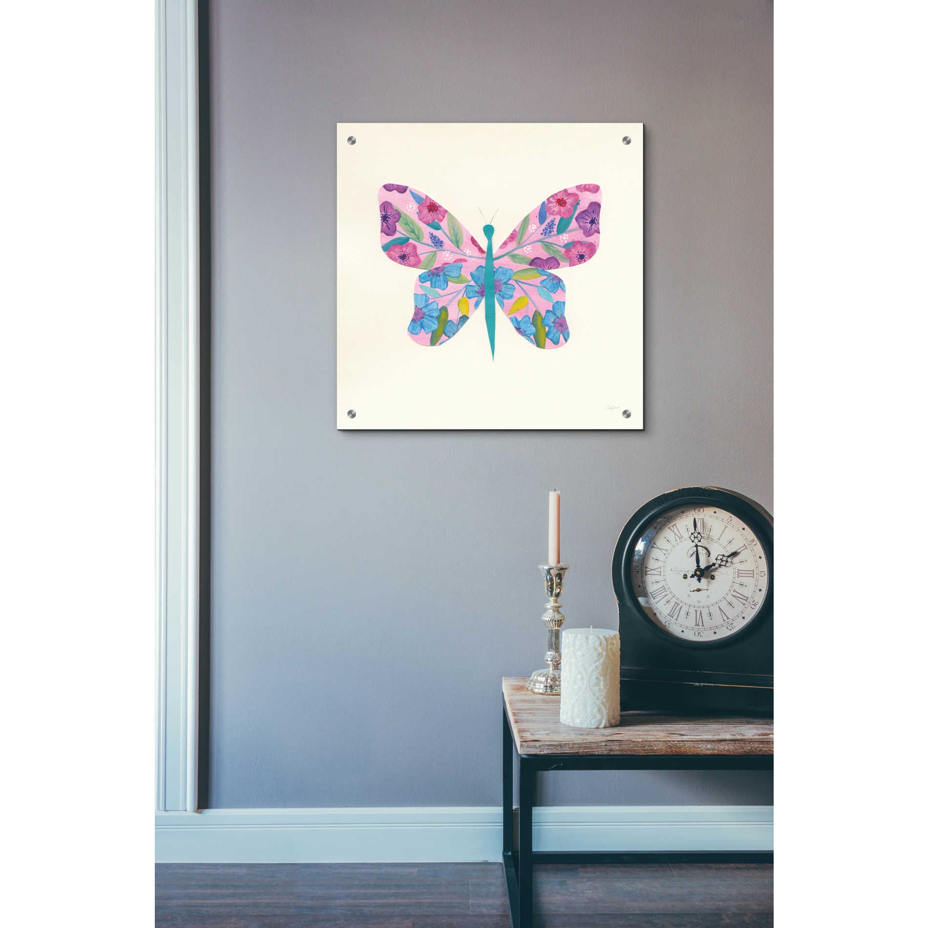 Epic Art 'Butterfly Garden II' by Courtney Prahl, Acrylic Glass Wall Art,24x24