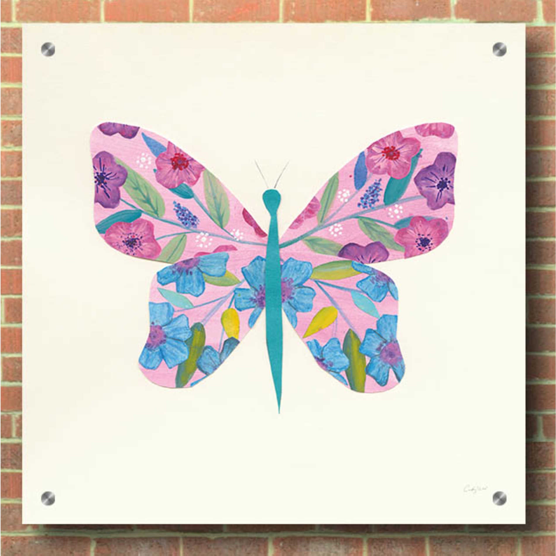 Epic Art 'Butterfly Garden II' by Courtney Prahl, Acrylic Glass Wall Art,36x36