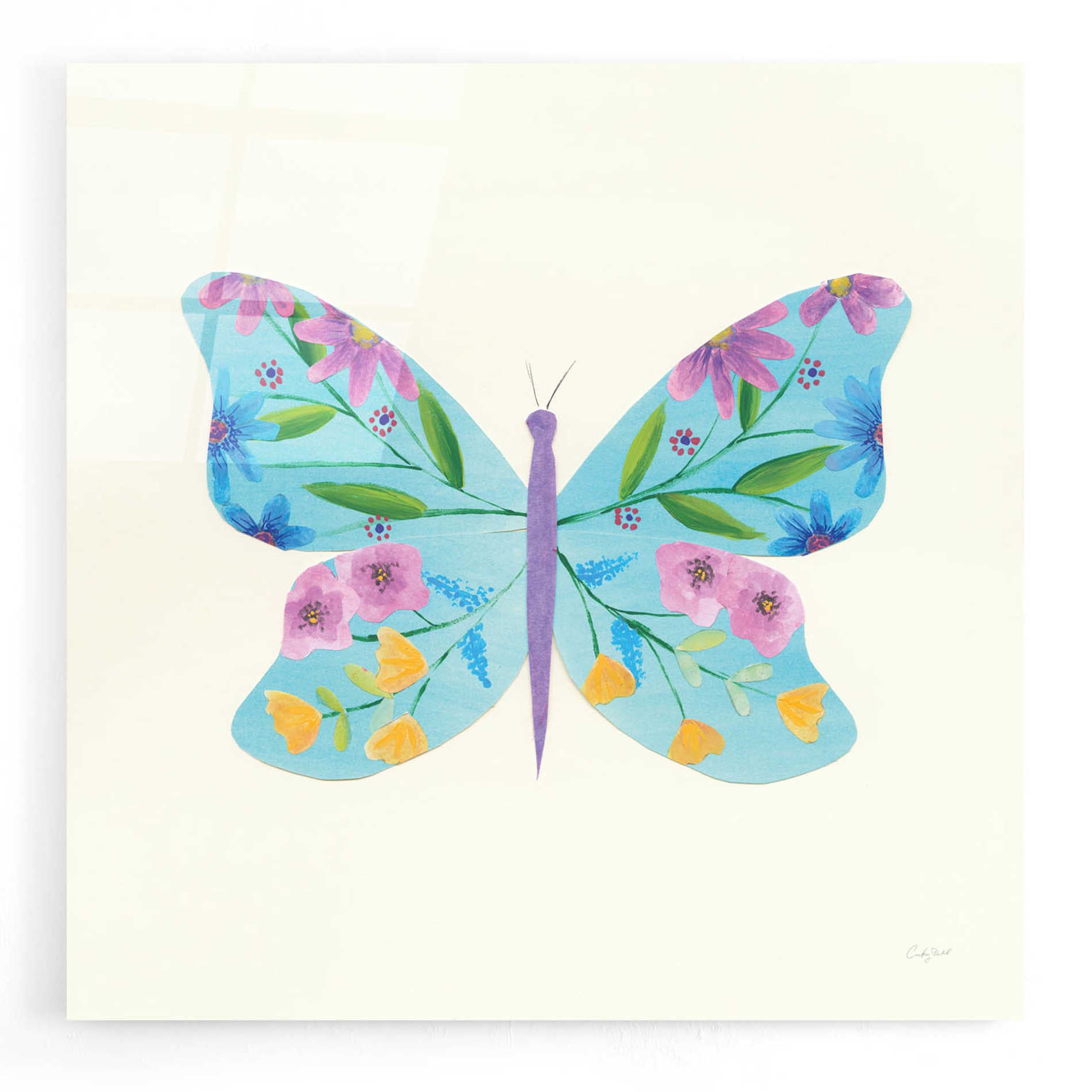 Epic Art 'Butterfly Garden IV' by Courtney Prahl, Acrylic Glass Wall Art,12x12