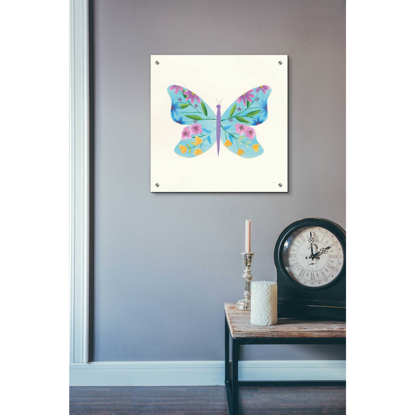 Epic Art 'Butterfly Garden IV' by Courtney Prahl, Acrylic Glass Wall Art,24x24