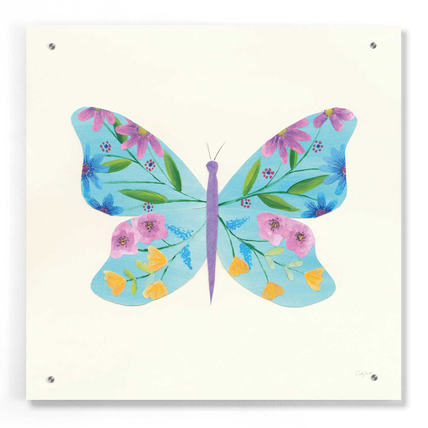 Epic Art 'Butterfly Garden IV' by Courtney Prahl, Acrylic Glass Wall Art,24x24