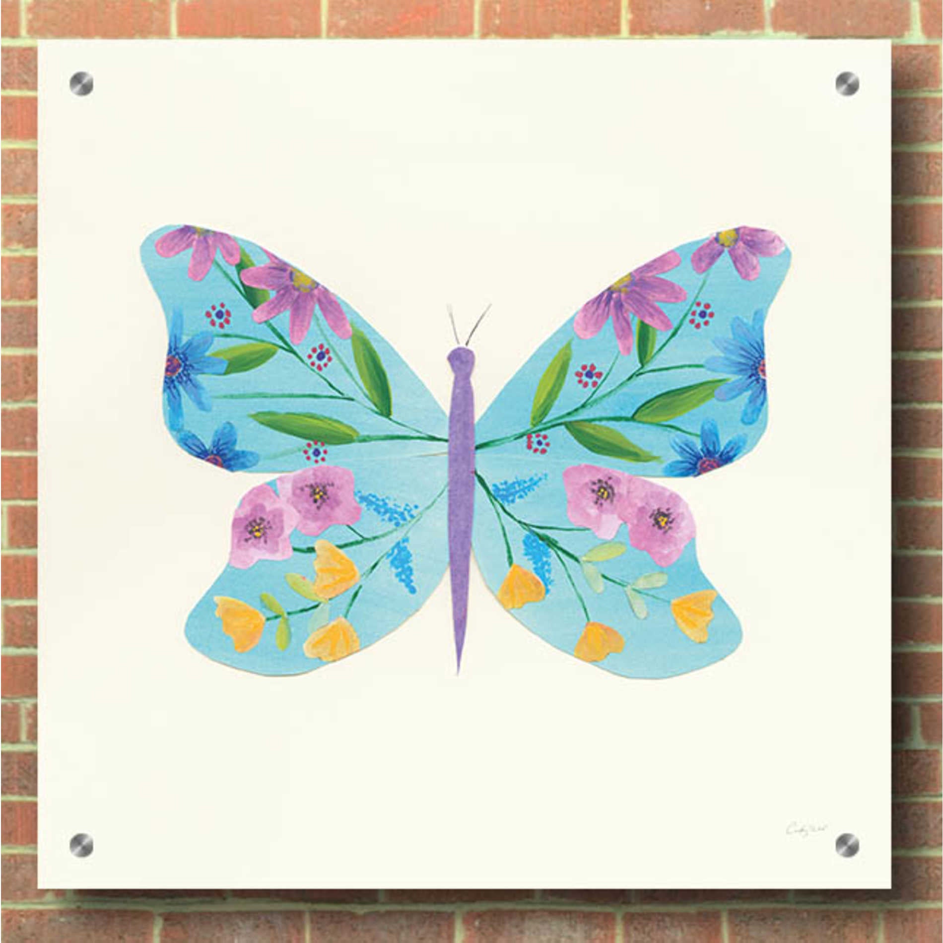 Epic Art 'Butterfly Garden IV' by Courtney Prahl, Acrylic Glass Wall Art,36x36