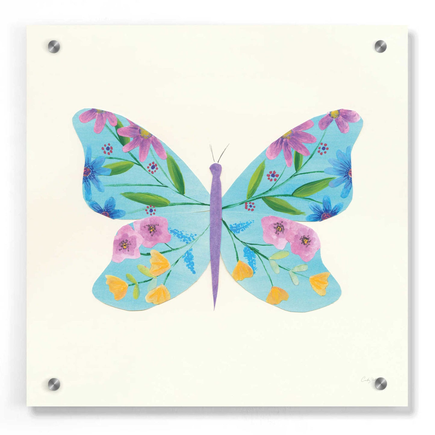 Epic Art 'Butterfly Garden IV' by Courtney Prahl, Acrylic Glass Wall Art,36x36