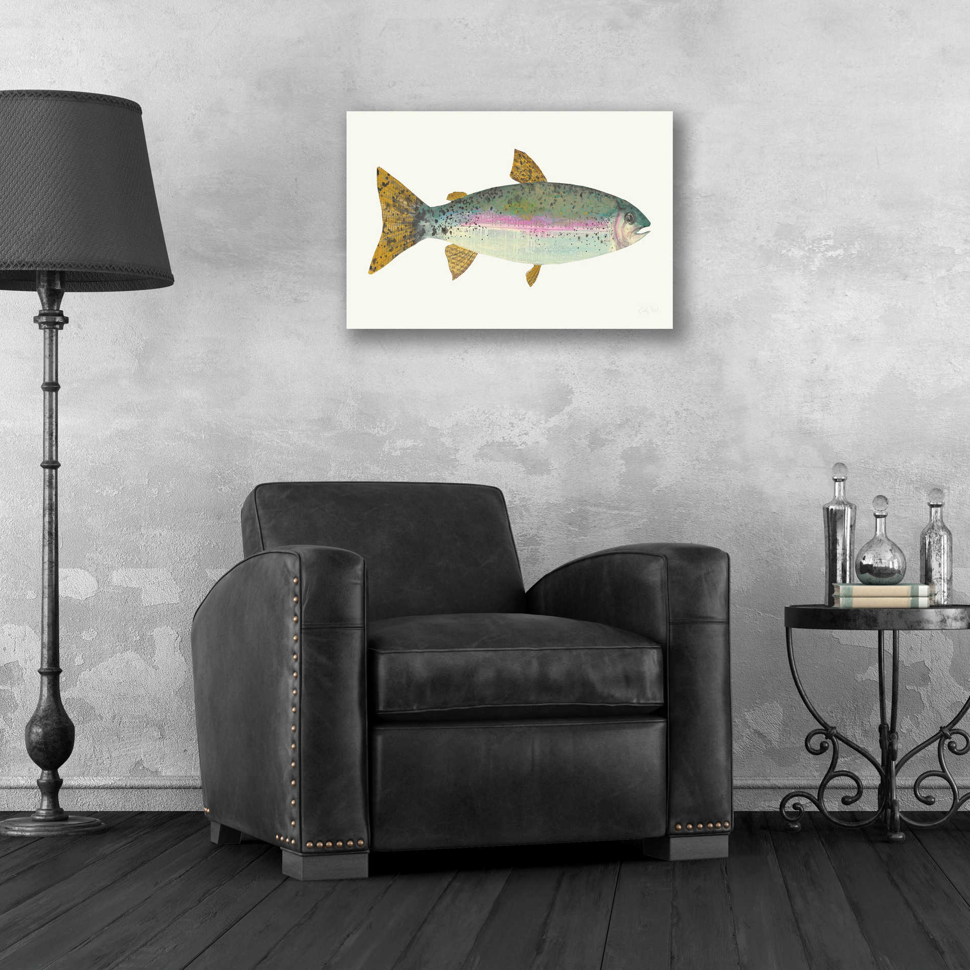 Epic Art 'Angling in the Stream I' by Courtney Prahl, Acrylic Glass Wall Art,24x16