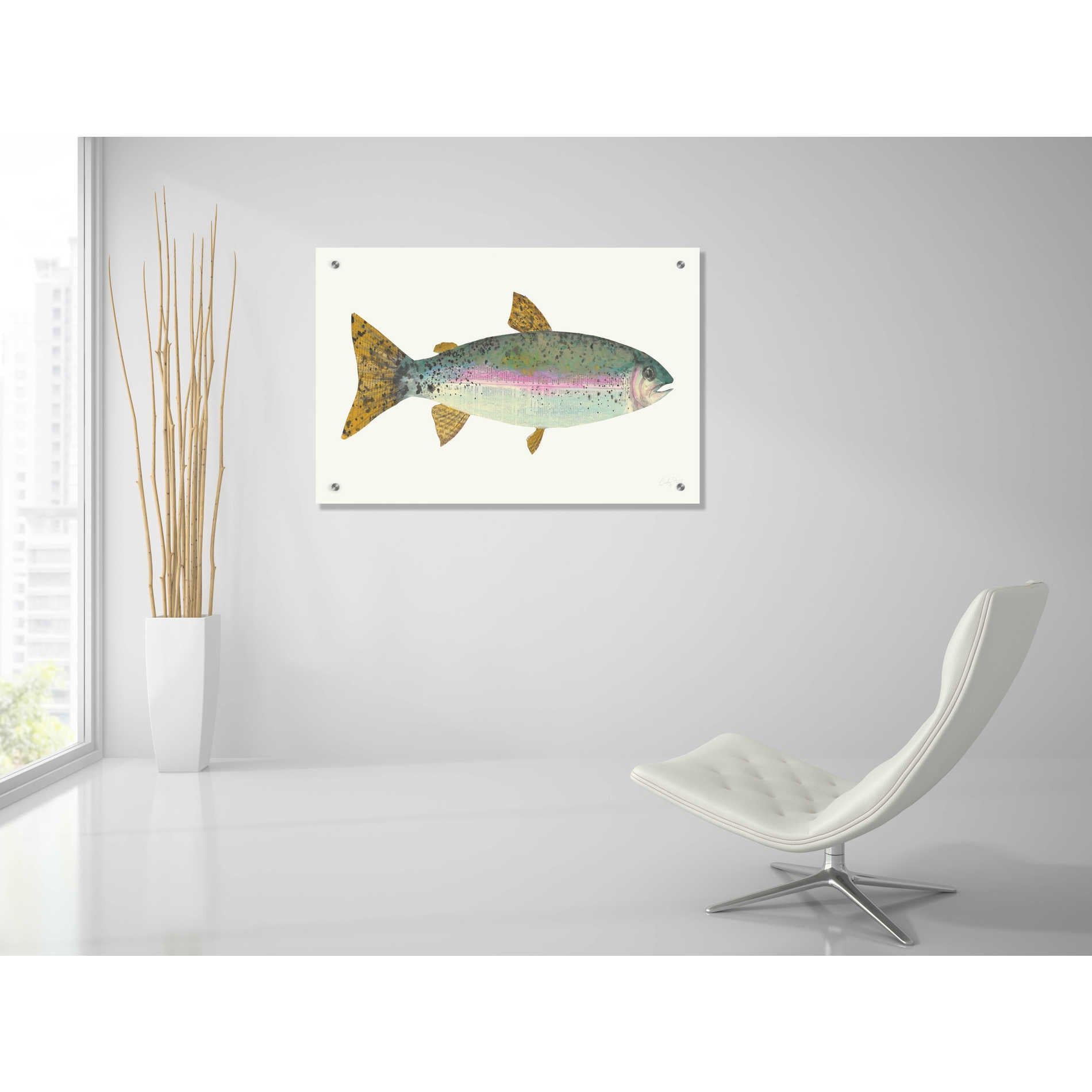 Epic Art 'Angling in the Stream I' by Courtney Prahl, Acrylic Glass Wall Art,36x24