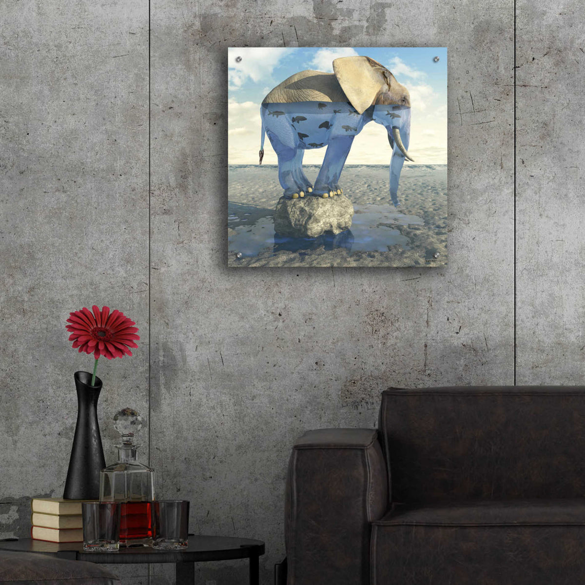 Epic Art 'Drinking Problem' by Cynthia Decker, Acrylic Glass Wall Art,24x24