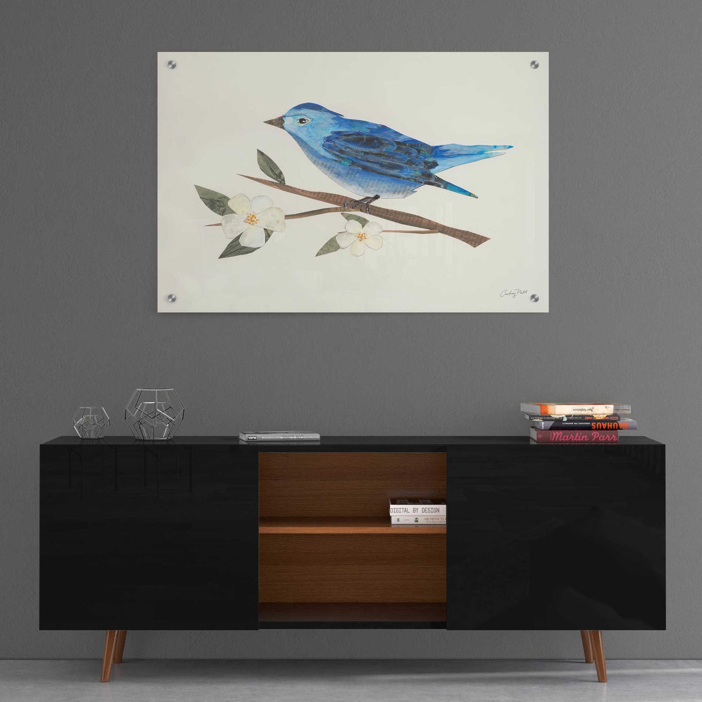 Epic Art 'Birds and Blossoms II' by Courtney Prahl, Acrylic Glass Wall Art,36x24