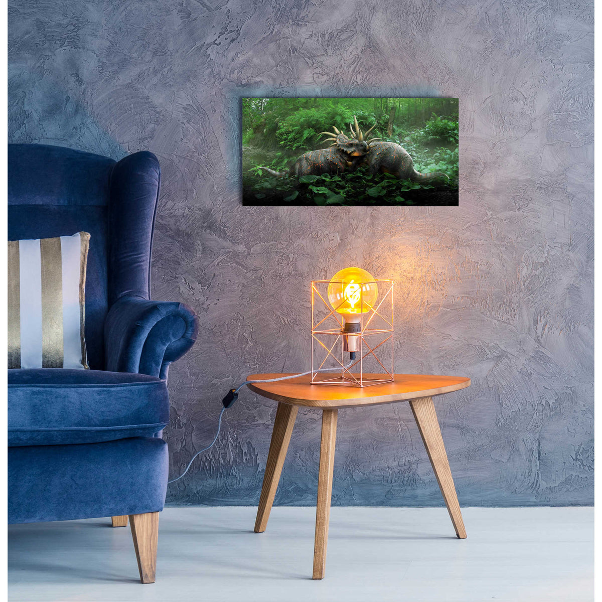 Epic Art 'Dueling Styracosurus,' Acrylic Glass Wall Art,24x12