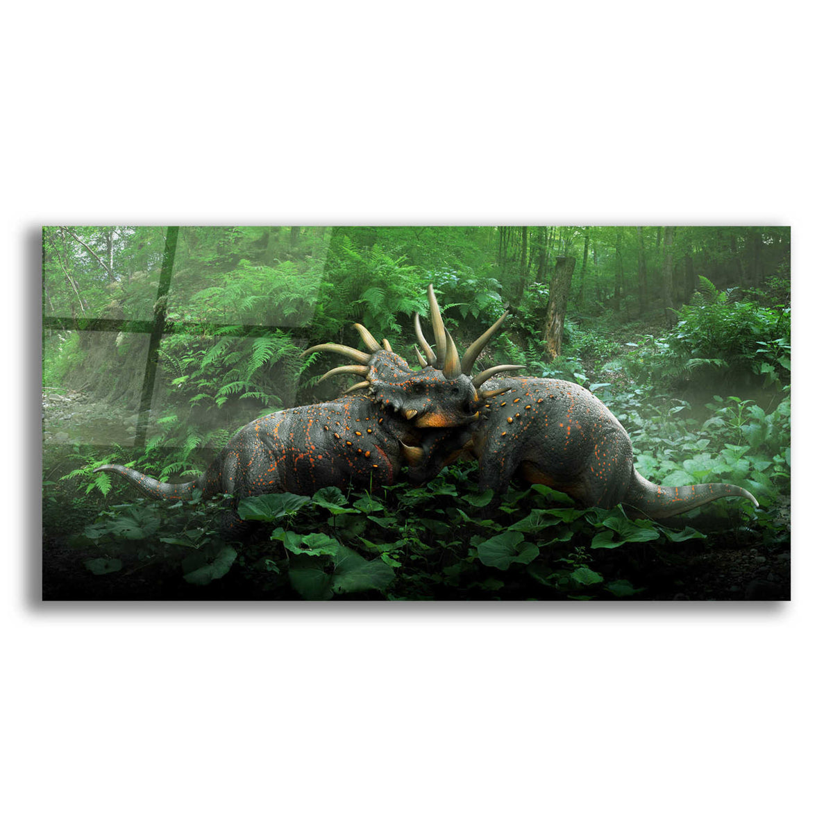 Epic Art 'Dueling Styracosurus,' Acrylic Glass Wall Art,Secret_Comments_Retailing__c