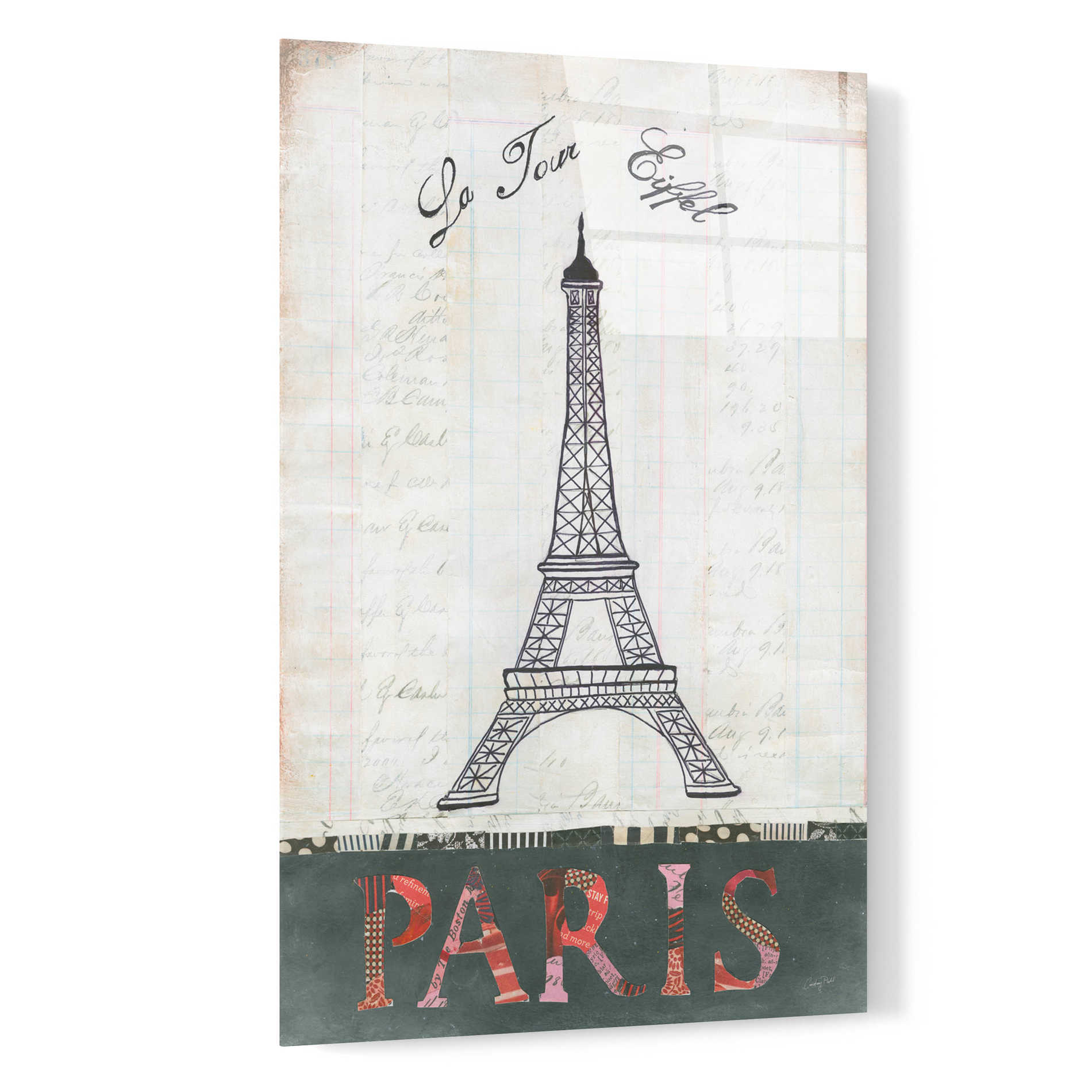 Epic Art 'La Tour Eiffel' by Courtney Prahl, Acrylic Glass Wall Art,16x24