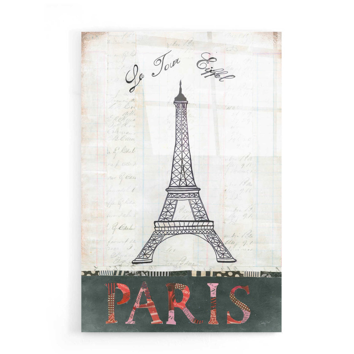 Epic Art 'La Tour Eiffel' by Courtney Prahl, Acrylic Glass Wall Art,16x24