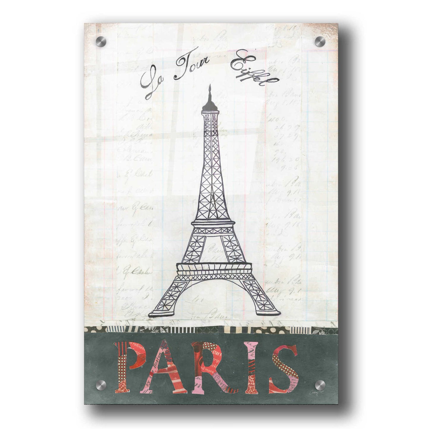 Epic Art 'La Tour Eiffel' by Courtney Prahl, Acrylic Glass Wall Art,24x36