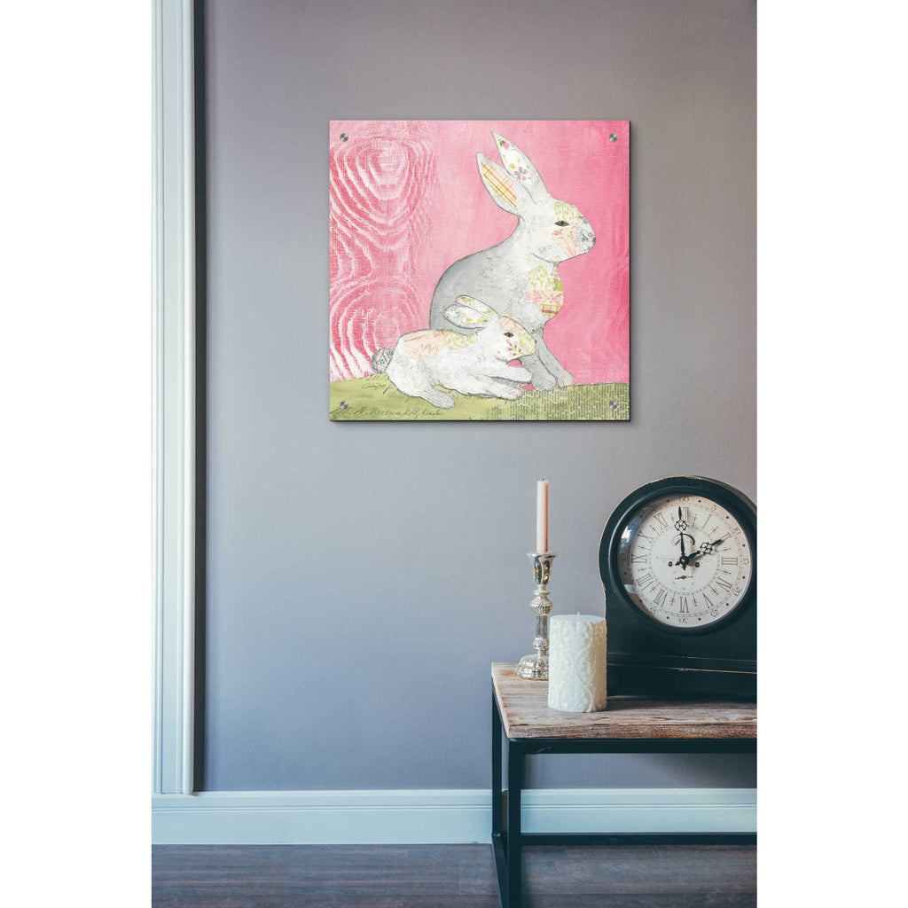 Epic Art 'Rabbit Family' by Courtney Prahl, Acrylic Glass Wall Art,24x24