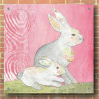 Epic Art 'Rabbit Family' by Courtney Prahl, Acrylic Glass Wall Art,36x36