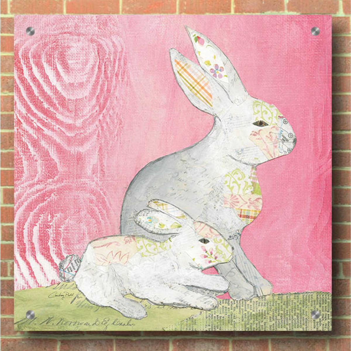Epic Art 'Rabbit Family' by Courtney Prahl, Acrylic Glass Wall Art,36x36