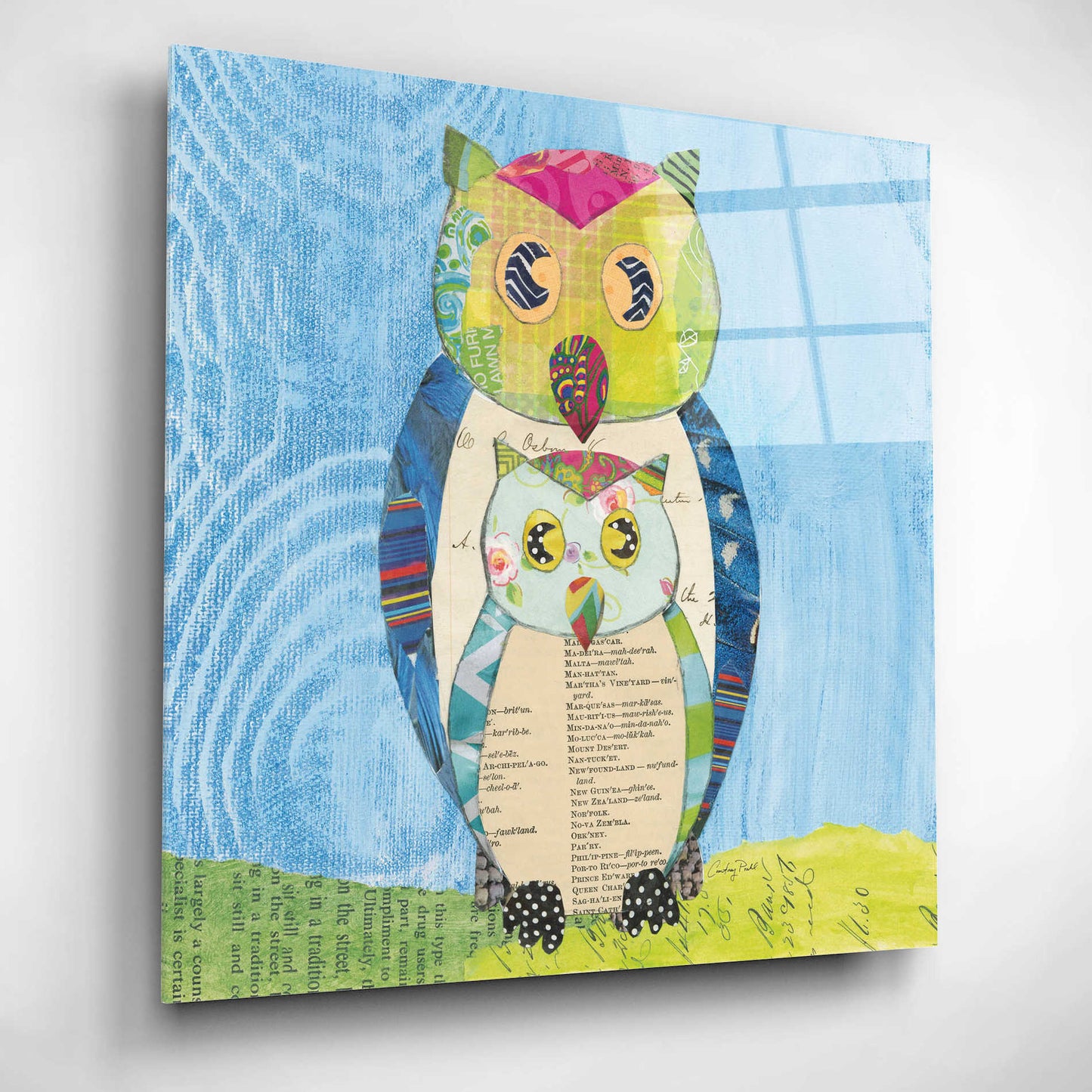 Epic Art 'Owl Family' by Courtney Prahl, Acrylic Glass Wall Art,12x12