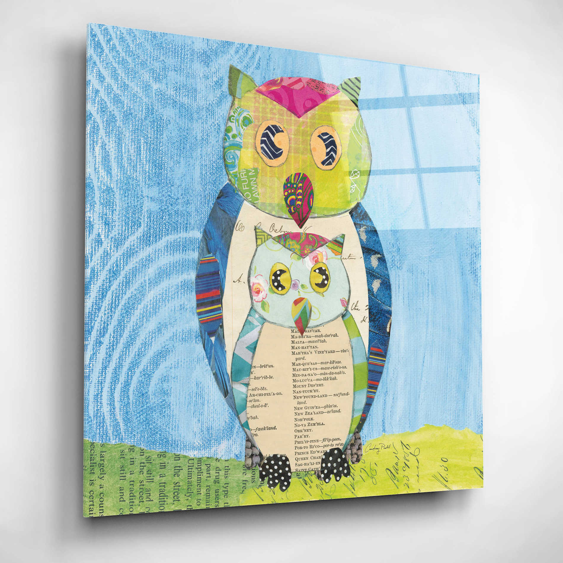 Epic Art 'Owl Family' by Courtney Prahl, Acrylic Glass Wall Art,12x12