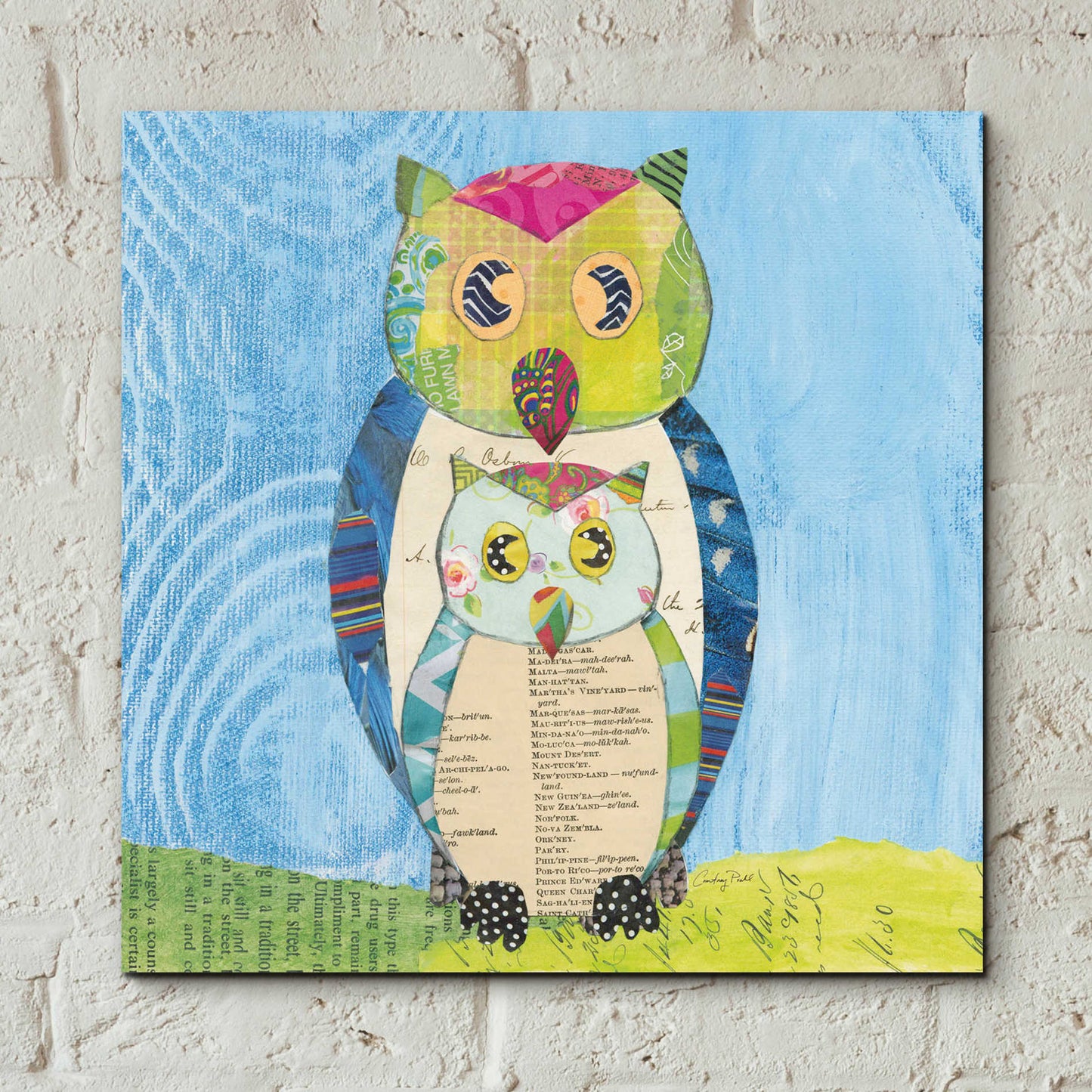 Epic Art 'Owl Family' by Courtney Prahl, Acrylic Glass Wall Art,12x12