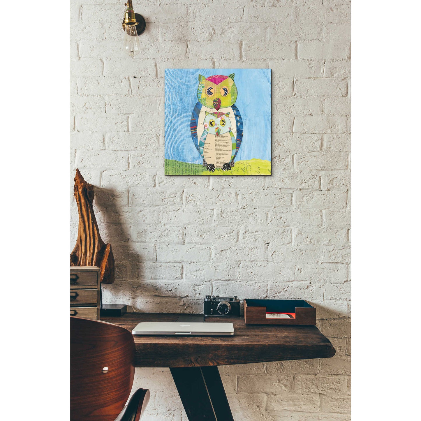 Epic Art 'Owl Family' by Courtney Prahl, Acrylic Glass Wall Art,12x12