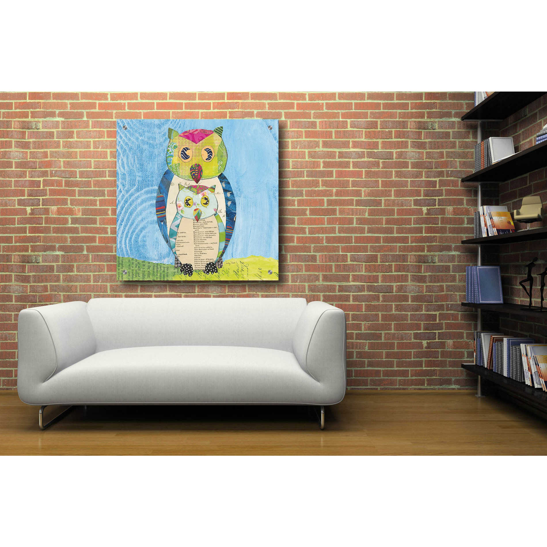 Epic Art 'Owl Family' by Courtney Prahl, Acrylic Glass Wall Art,36x36