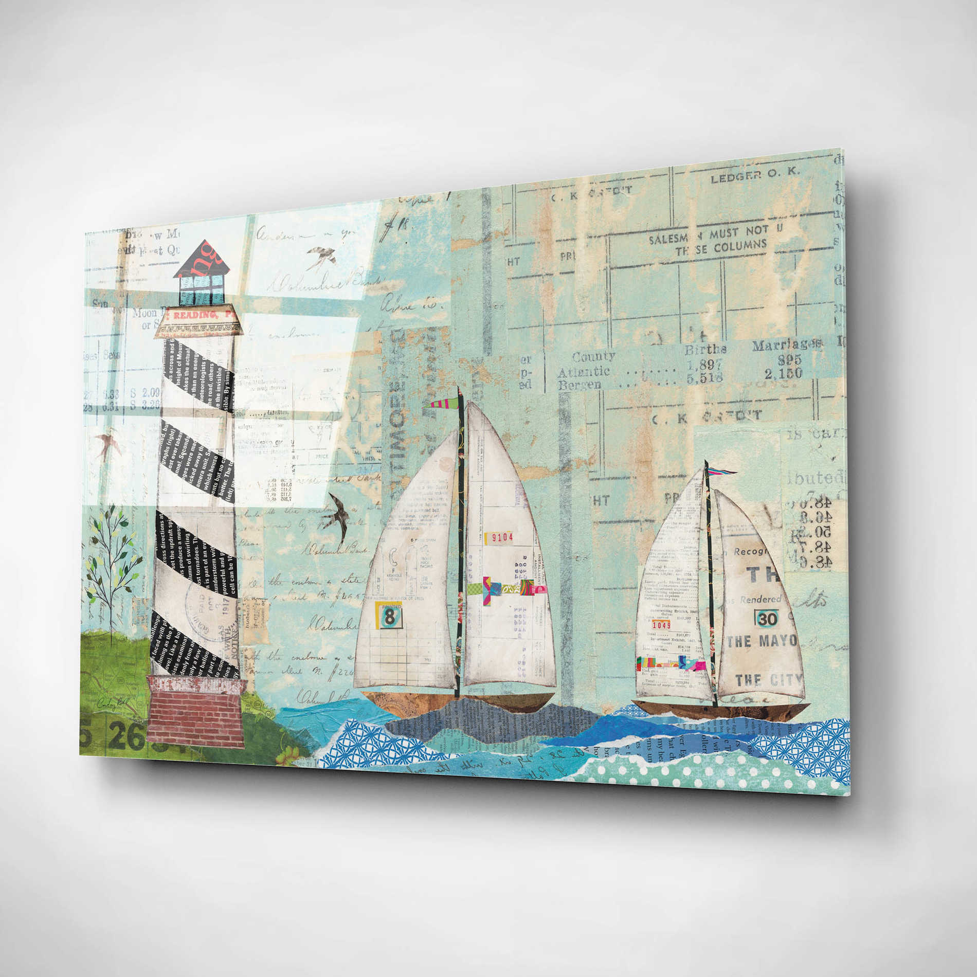 Epic Art 'At the Regatta Coastal Lighthouse' by Courtney Prahl, Acrylic Glass Wall Art,16x12