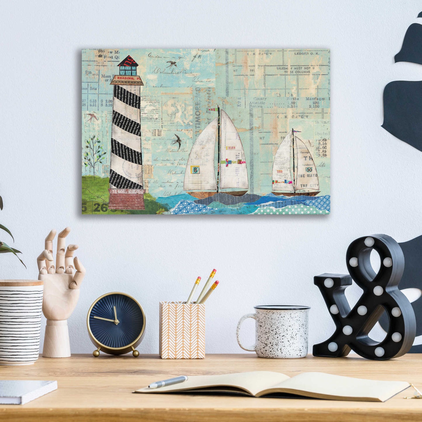 Epic Art 'At the Regatta Coastal Lighthouse' by Courtney Prahl, Acrylic Glass Wall Art,16x12