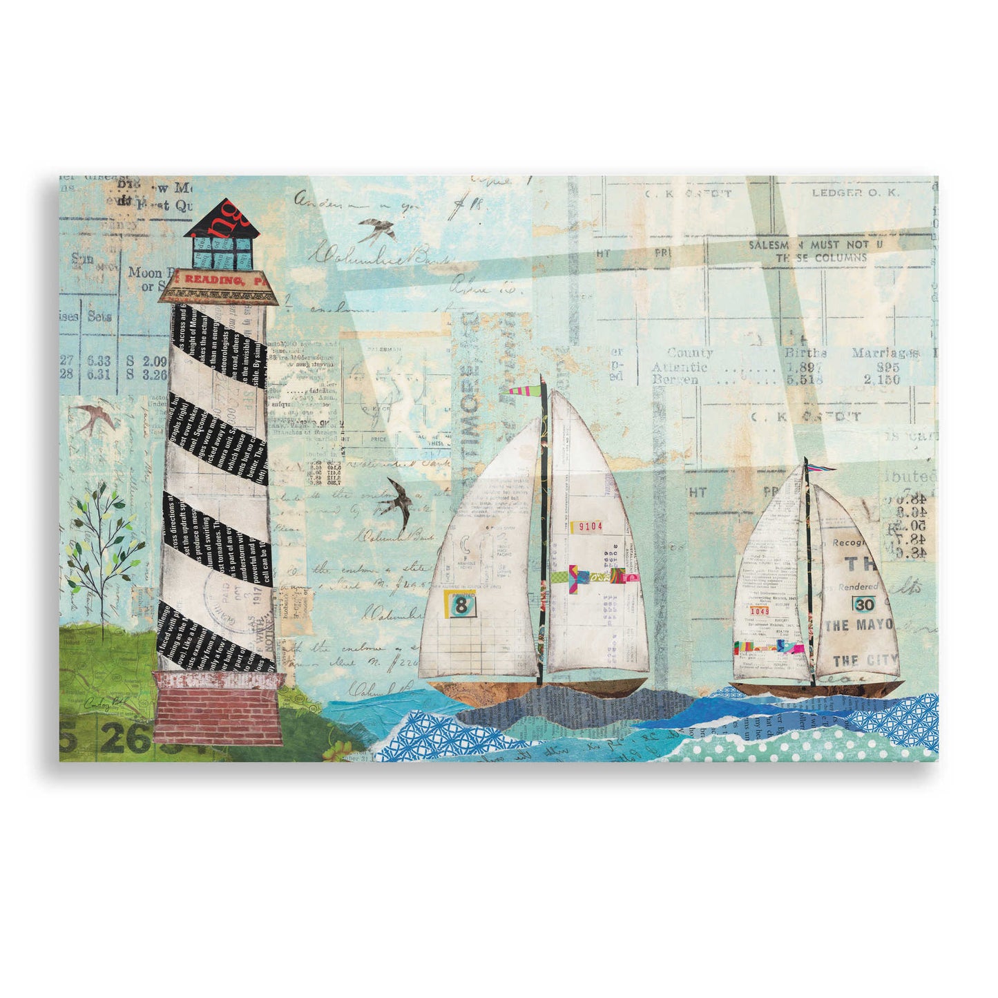 Epic Art 'At the Regatta Coastal Lighthouse' by Courtney Prahl, Acrylic Glass Wall Art,16x12