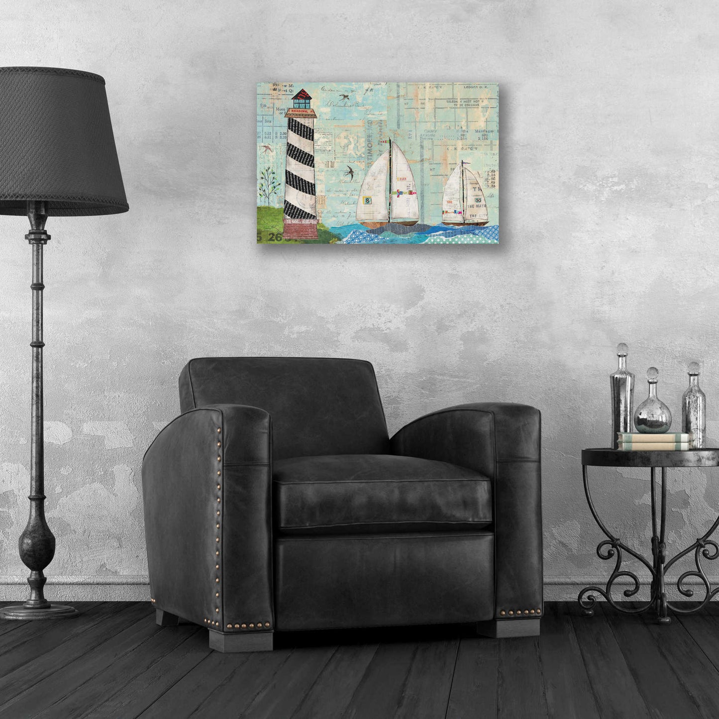 Epic Art 'At the Regatta Coastal Lighthouse' by Courtney Prahl, Acrylic Glass Wall Art,24x16