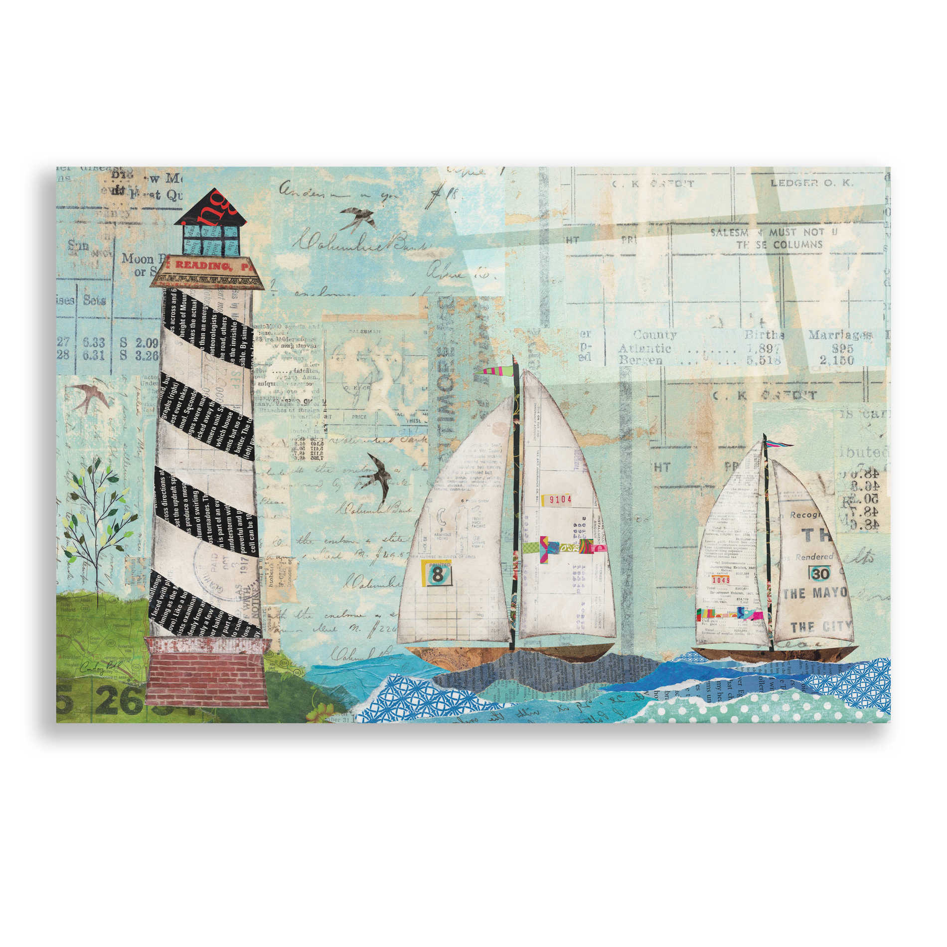 Epic Art 'At the Regatta Coastal Lighthouse' by Courtney Prahl, Acrylic Glass Wall Art,24x16