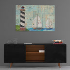 Epic Art 'At the Regatta Coastal Lighthouse' by Courtney Prahl, Acrylic Glass Wall Art,36x24