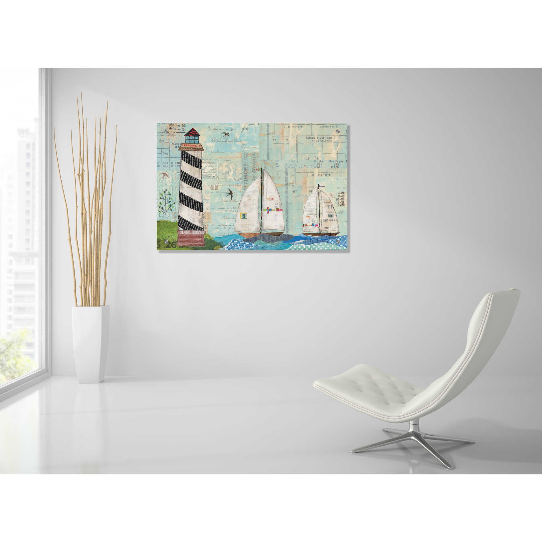 Epic Art 'At the Regatta Coastal Lighthouse' by Courtney Prahl, Acrylic Glass Wall Art,36x24