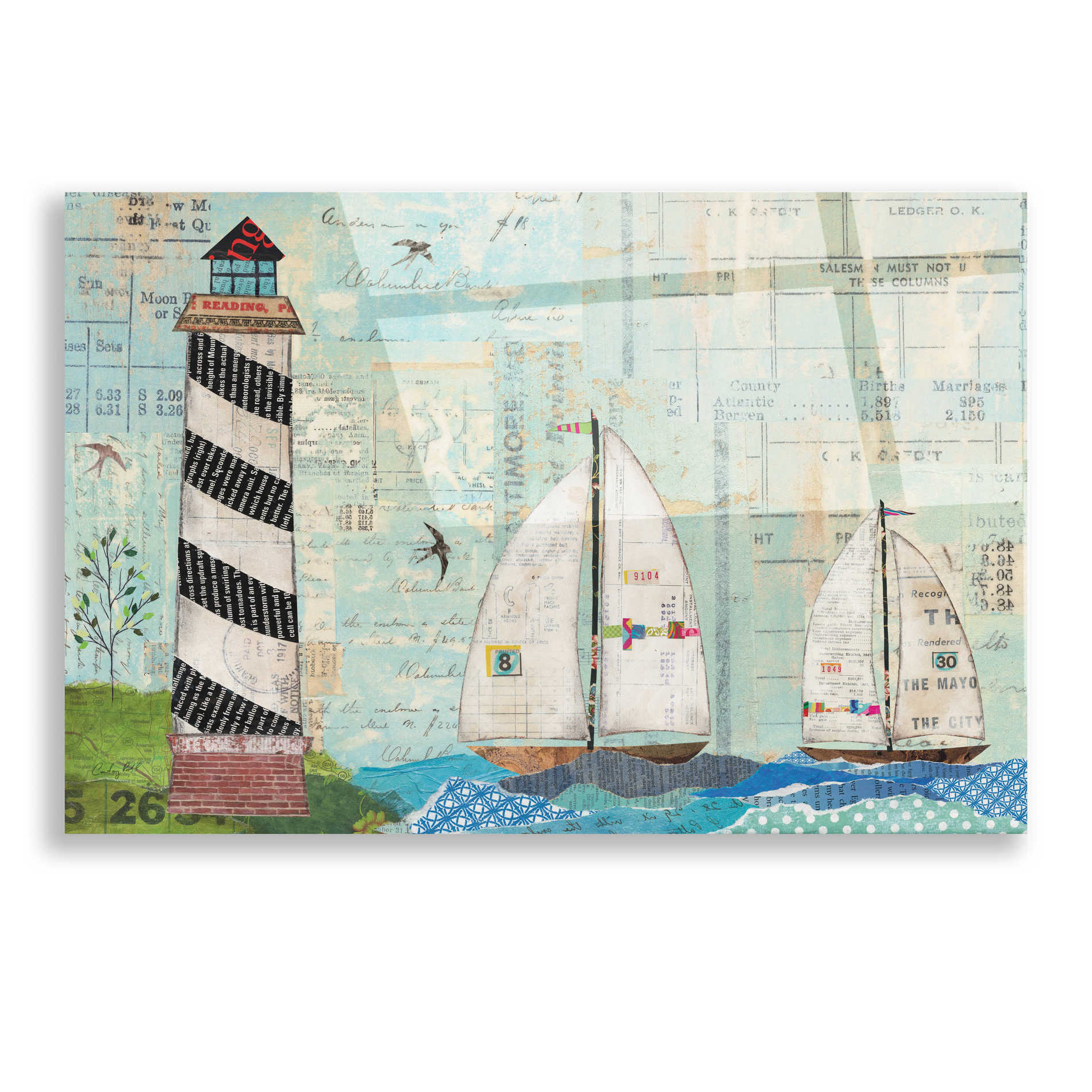 Epic Art 'At the Regatta Coastal Lighthouse' by Courtney Prahl, Acrylic Glass Wall Art