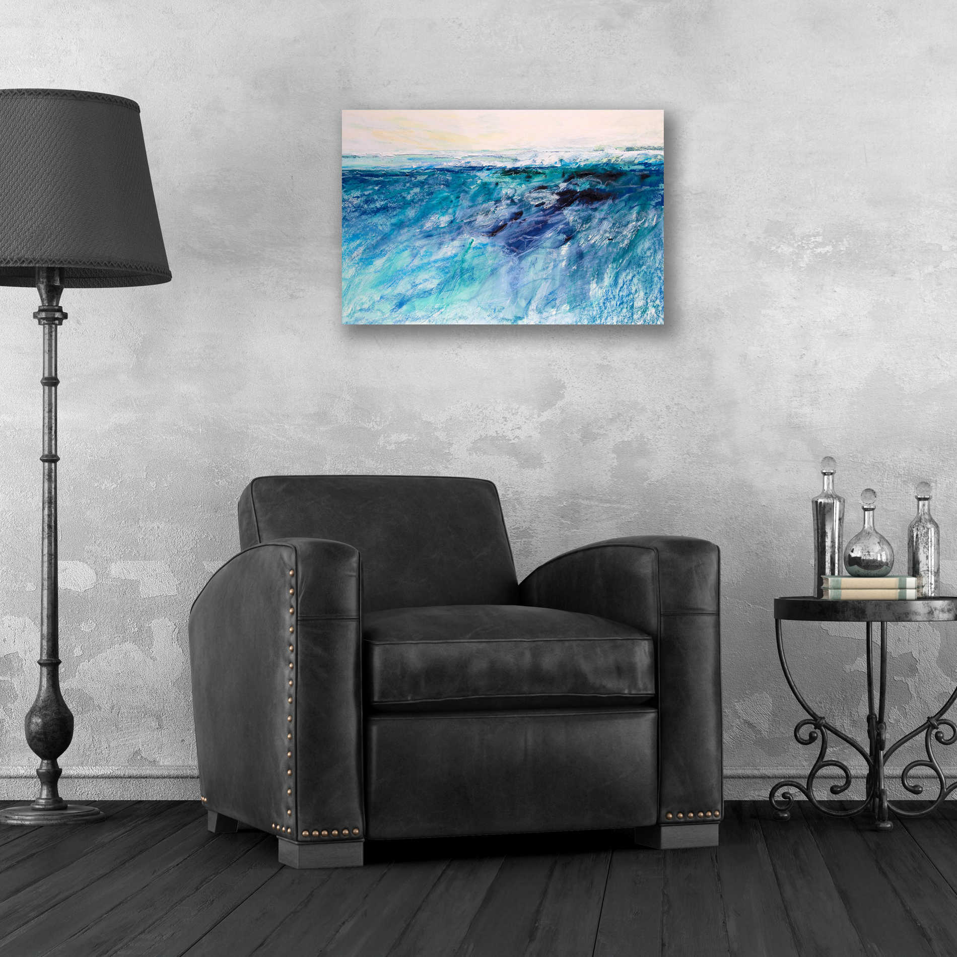 Epic Art 'Wave 6' by Jennifer Gardner, Acrylic Glass Wall Art,24x16