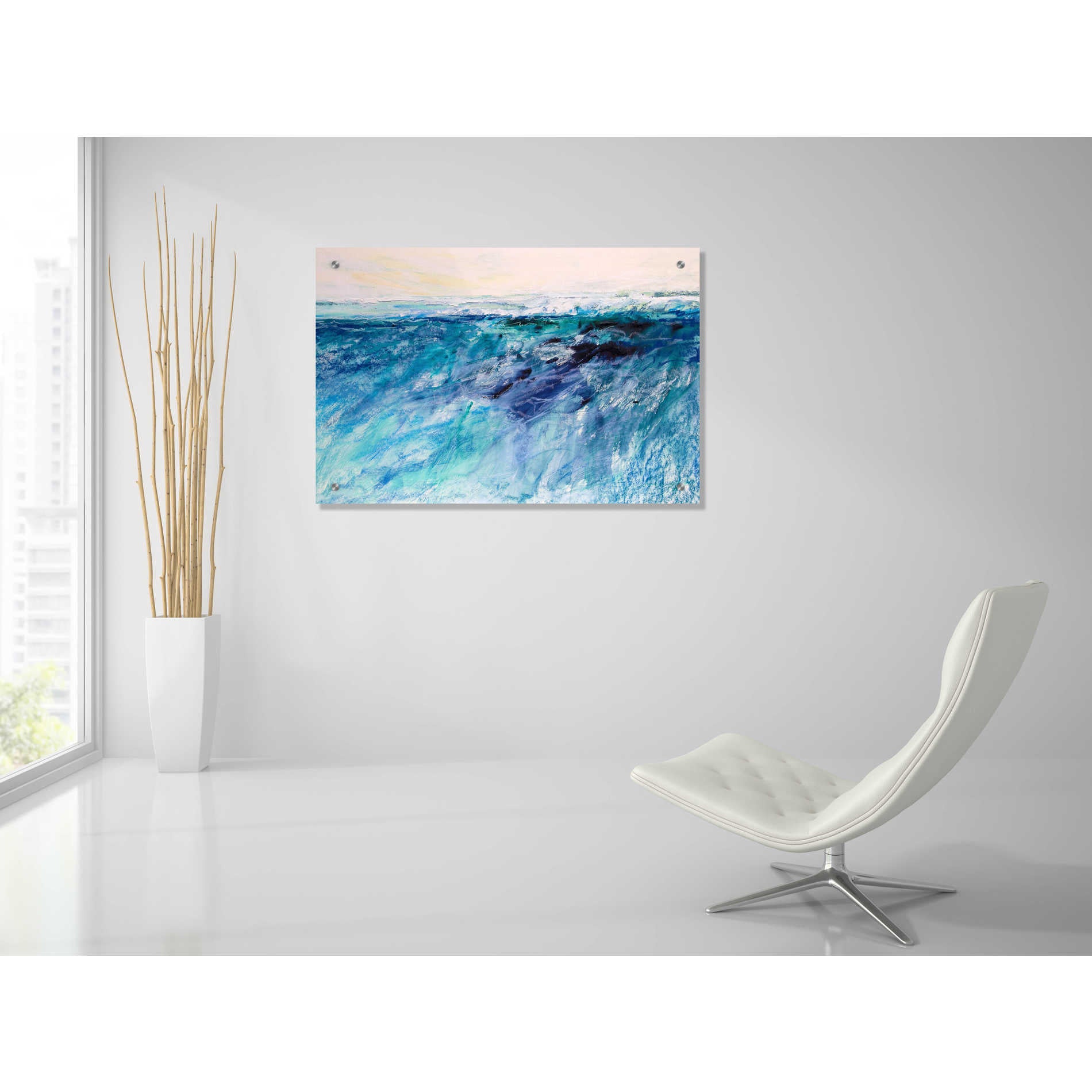 Epic Art 'Wave 6' by Jennifer Gardner, Acrylic Glass Wall Art,36x24