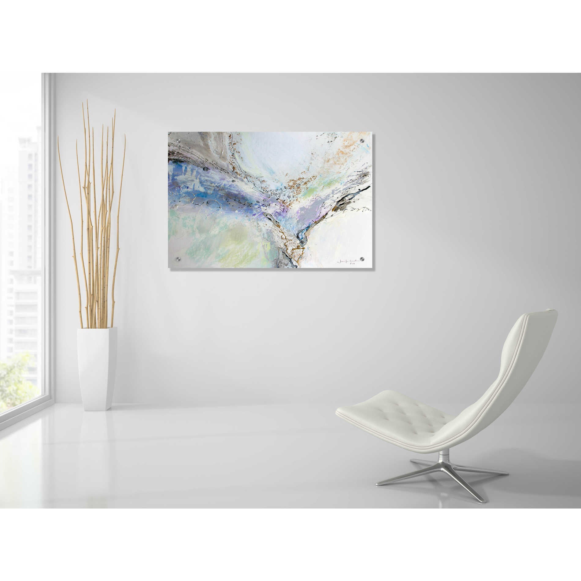 Epic Art 'Seafoam Neutral 4' by Jennifer Gardner, Acrylic Glass Wall Art,36x24