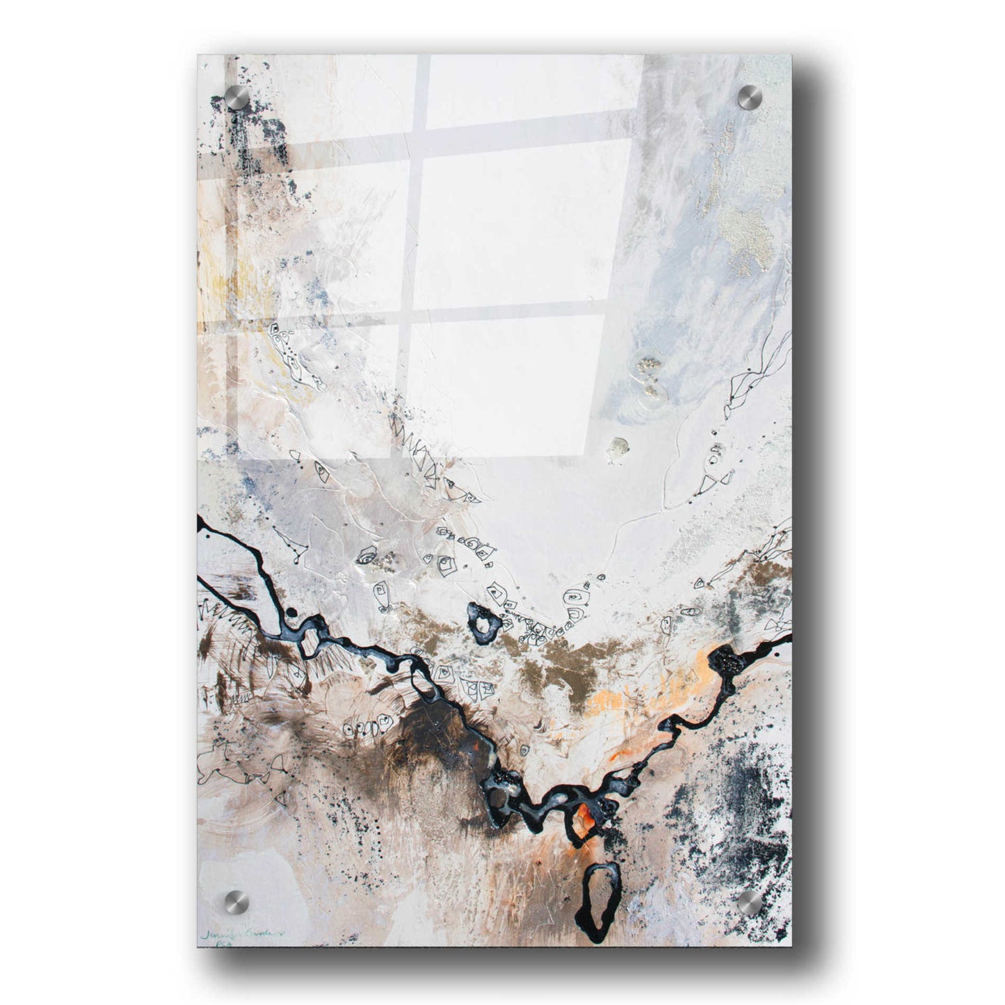 Epic Art 'Black and White Series 8' by Jennifer Gardner, Acrylic Glass Wall Art,24x36