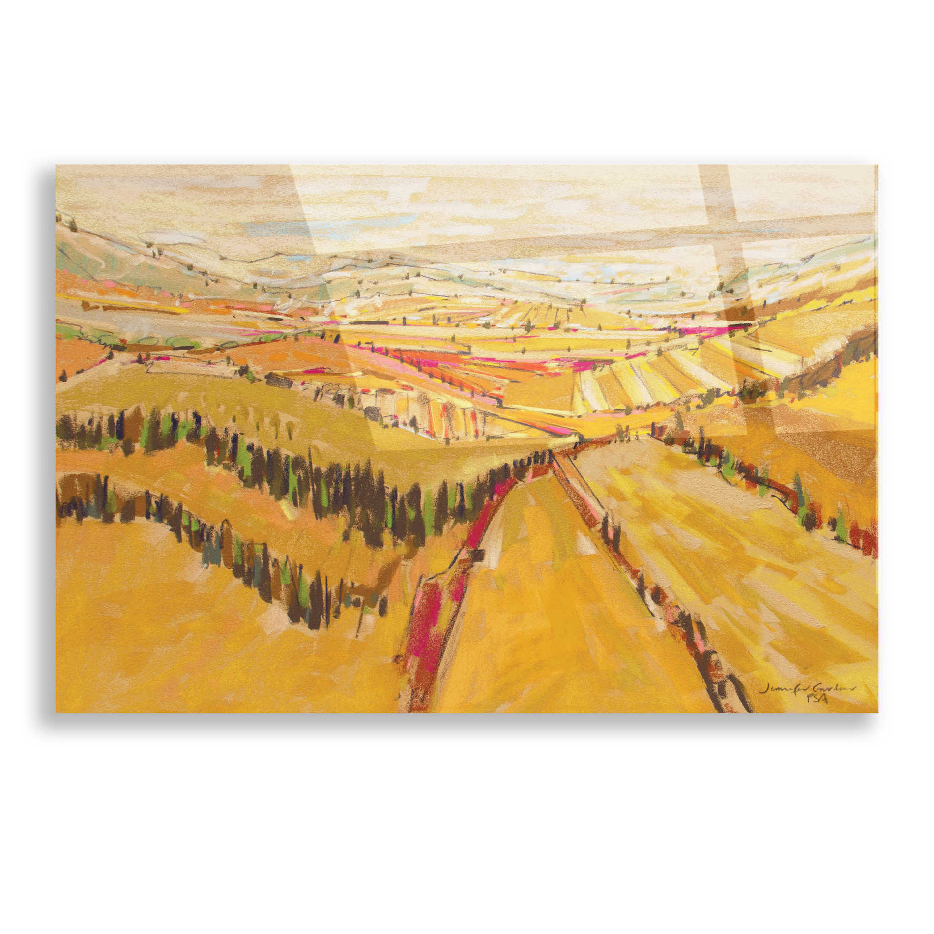 Epic Art 'Patchwork Hills VIII' by Jennifer Gardner, Acrylic Glass Wall Art