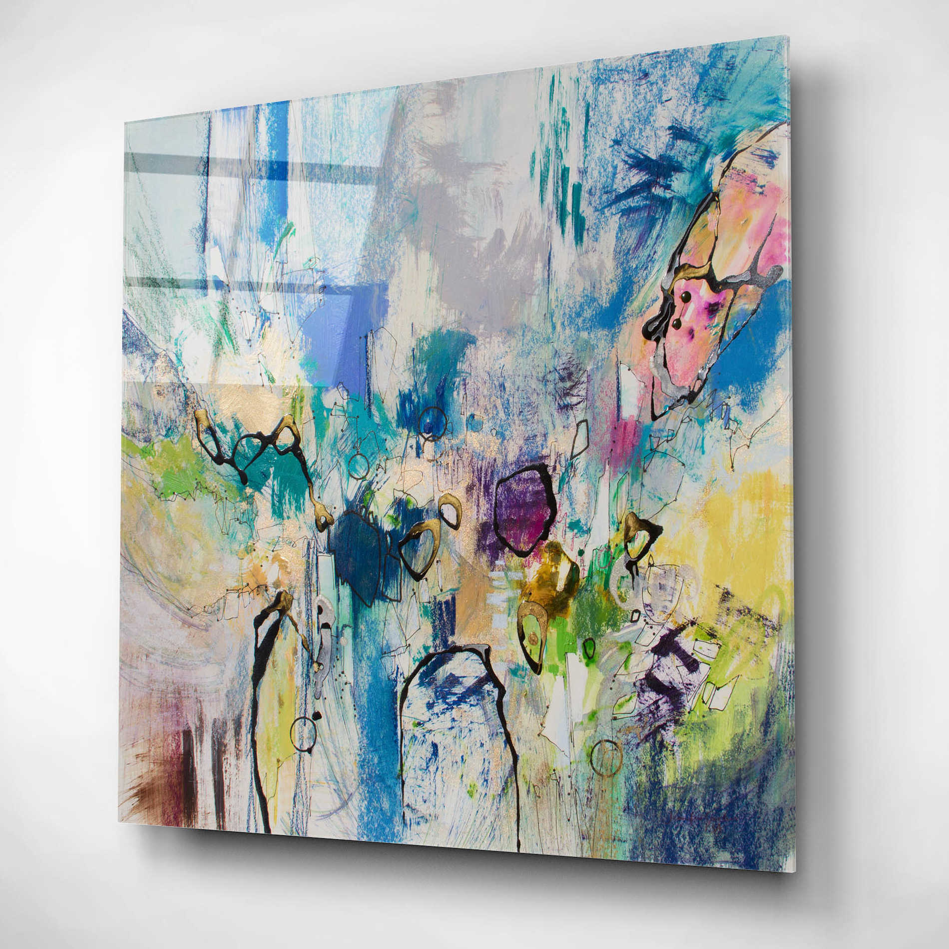 Epic Art 'Blue Series 17' by Jennifer Gardner, Acrylic Glass Wall Art,12x12