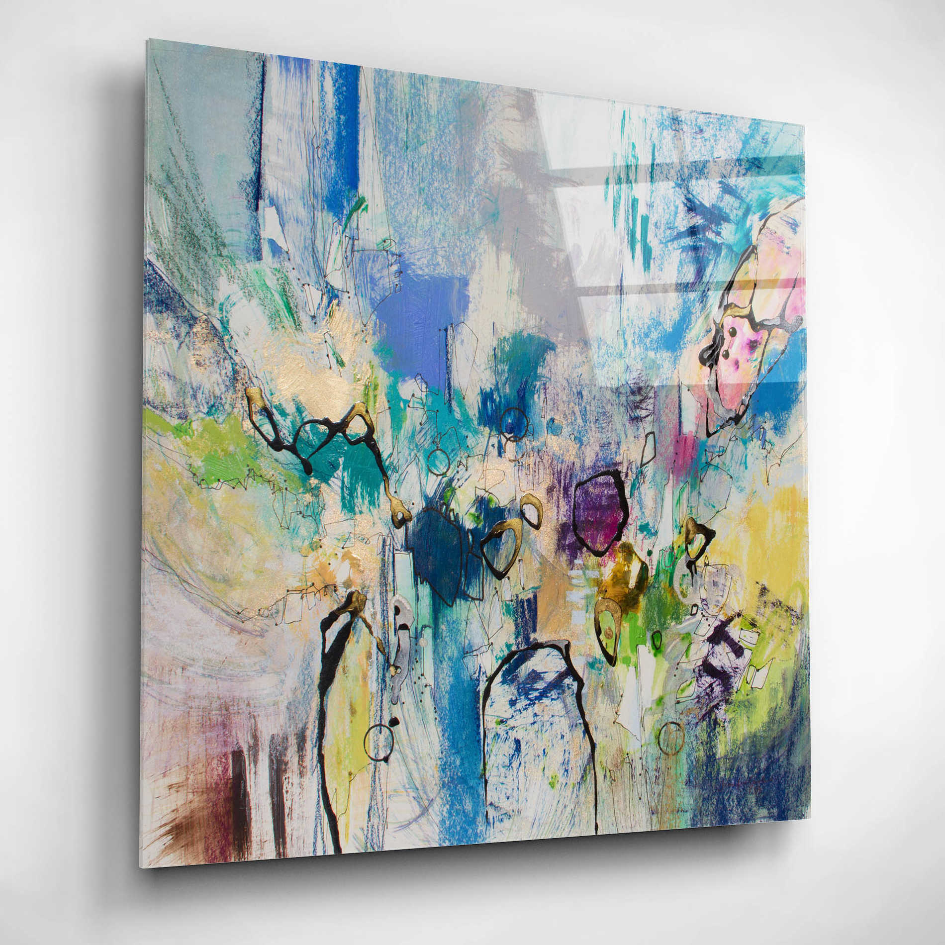 Epic Art 'Blue Series 17' by Jennifer Gardner, Acrylic Glass Wall Art,12x12