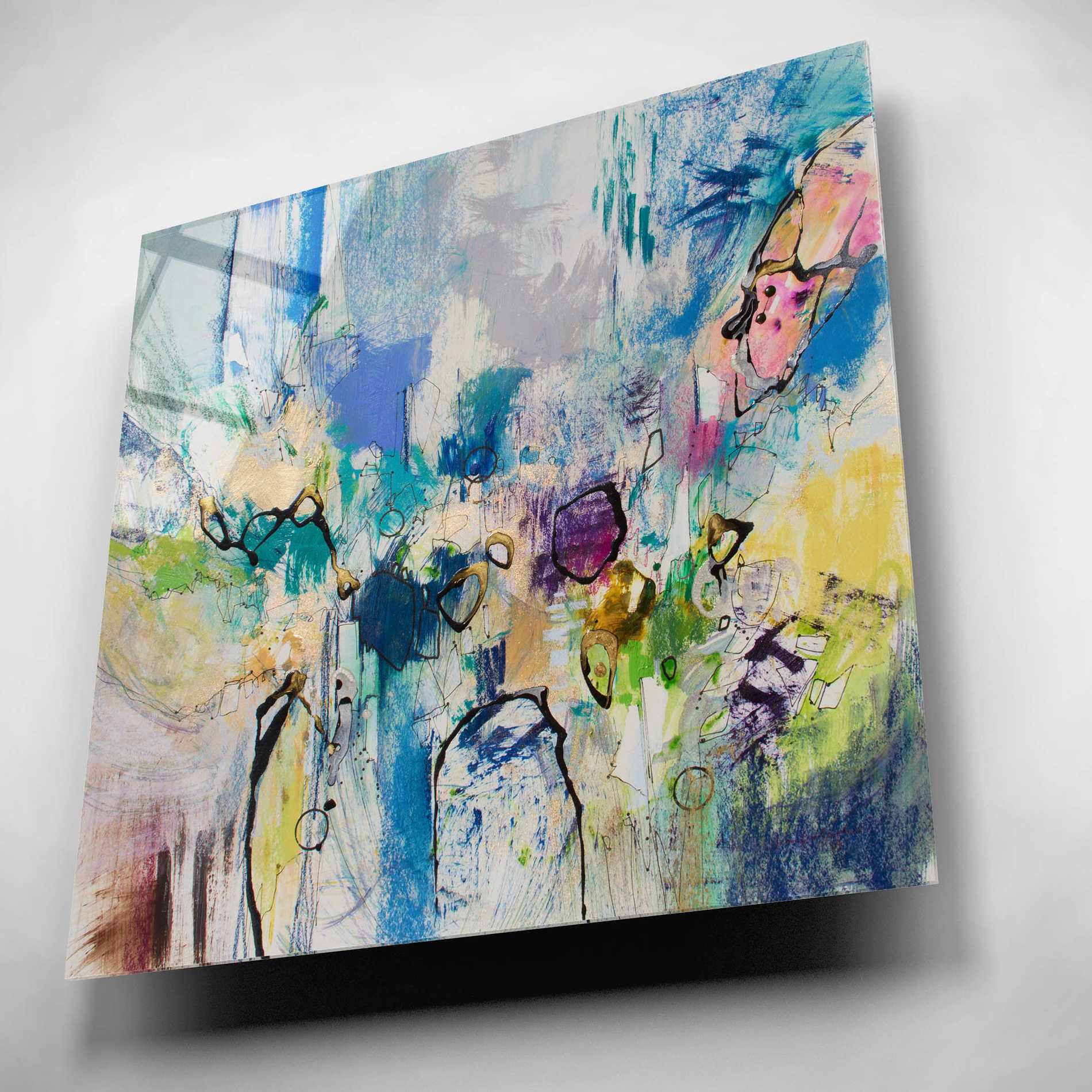 Epic Art 'Blue Series 17' by Jennifer Gardner, Acrylic Glass Wall Art,12x12