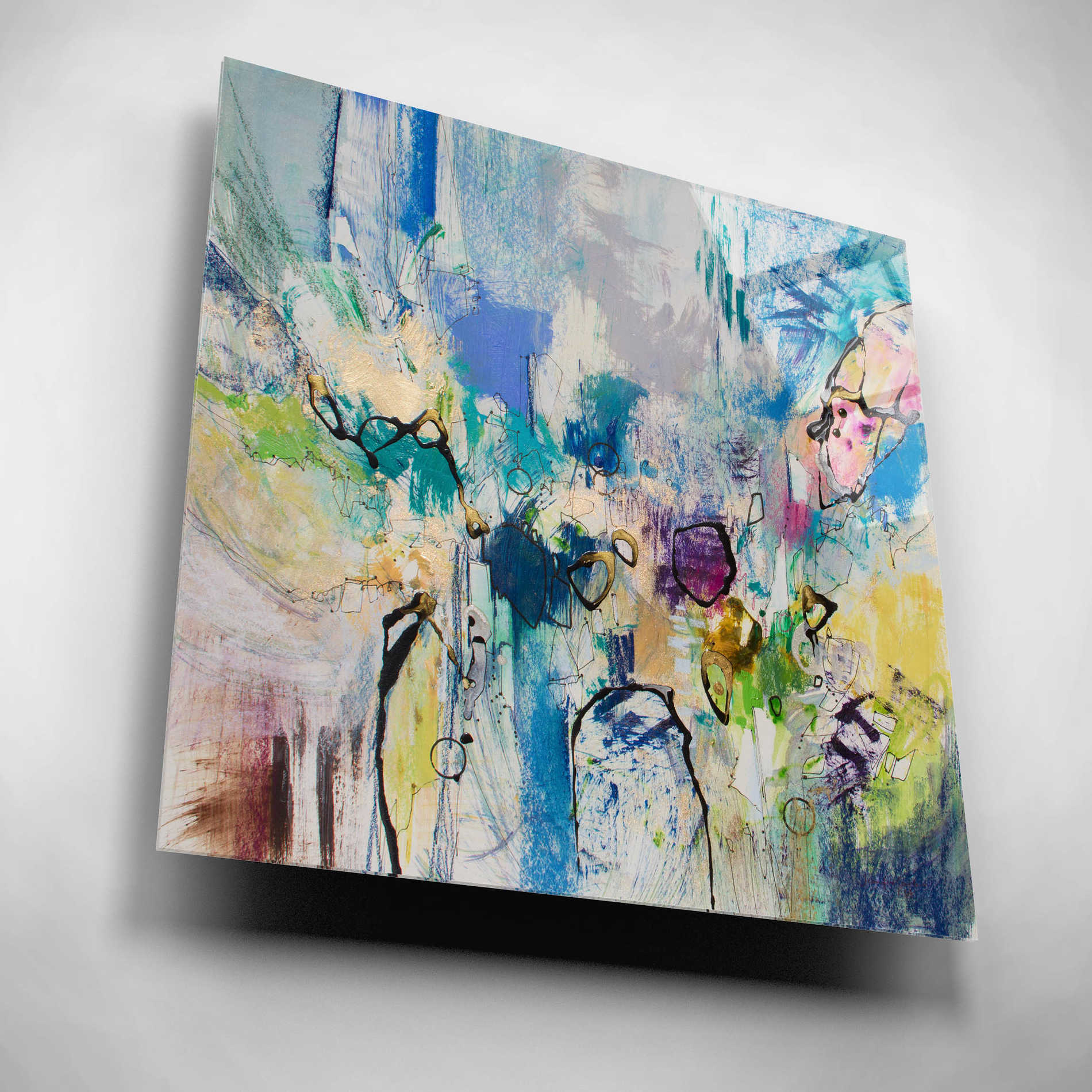 Epic Art 'Blue Series 17' by Jennifer Gardner, Acrylic Glass Wall Art,12x12