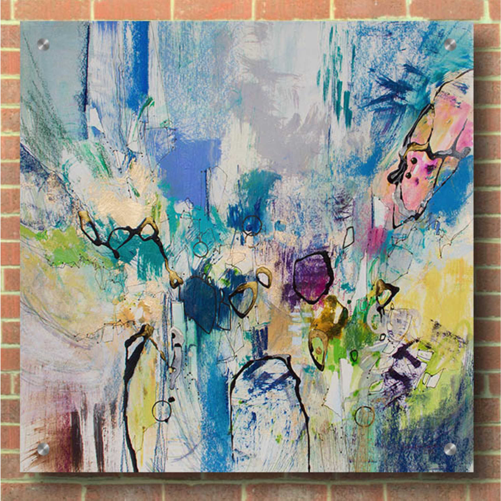 Epic Art 'Blue Series 17' by Jennifer Gardner, Acrylic Glass Wall Art,36x36