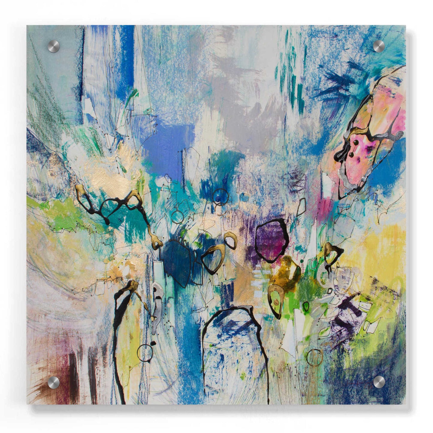 Epic Art 'Blue Series 17' by Jennifer Gardner, Acrylic Glass Wall Art,36x36