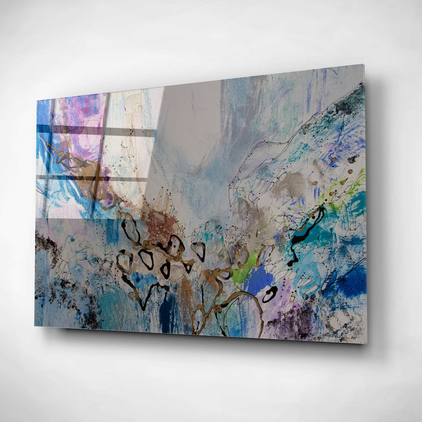 Epic Art 'Blue Series 14' by Jennifer Gardner, Acrylic Glass Wall Art,16x12