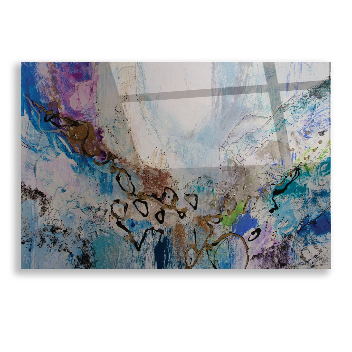 Epic Art 'Blue Series 14' by Jennifer Gardner, Acrylic Glass Wall Art,16x12