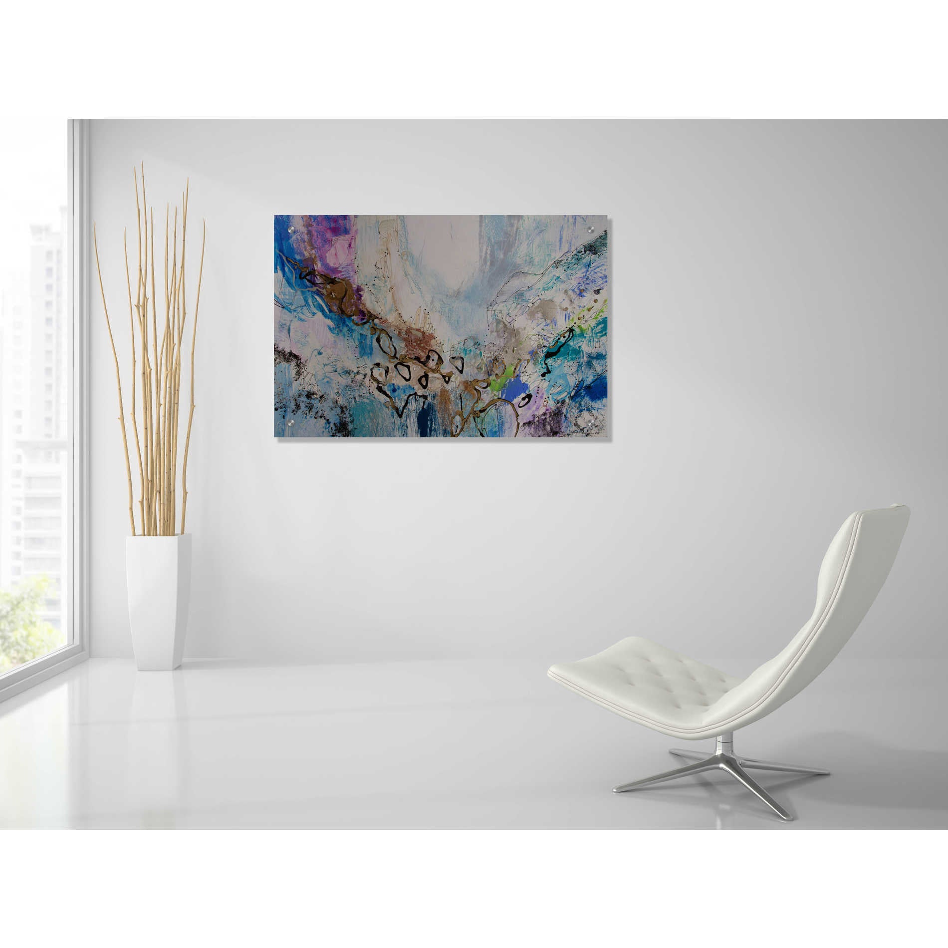 Epic Art 'Blue Series 14' by Jennifer Gardner, Acrylic Glass Wall Art,36x24