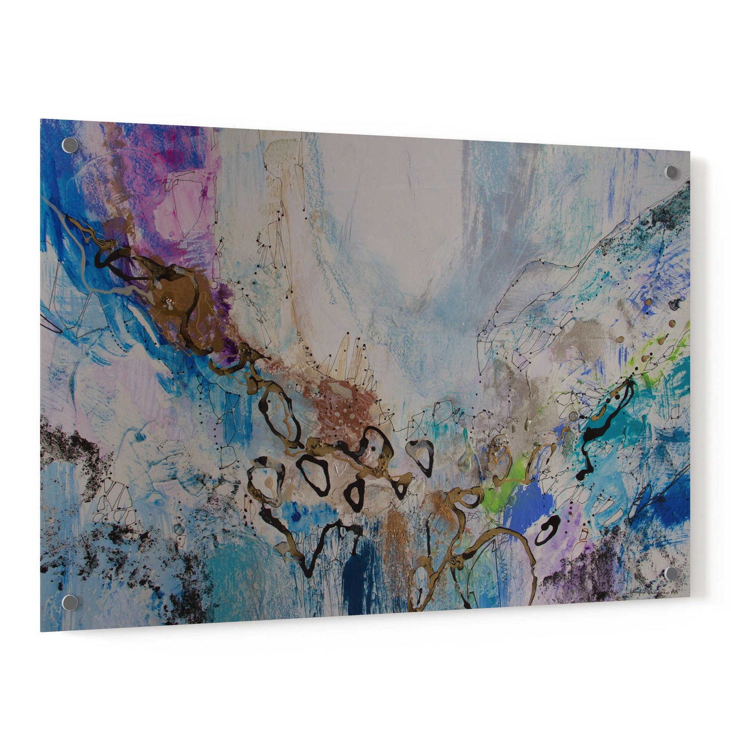 Epic Art 'Blue Series 14' by Jennifer Gardner, Acrylic Glass Wall Art,36x24