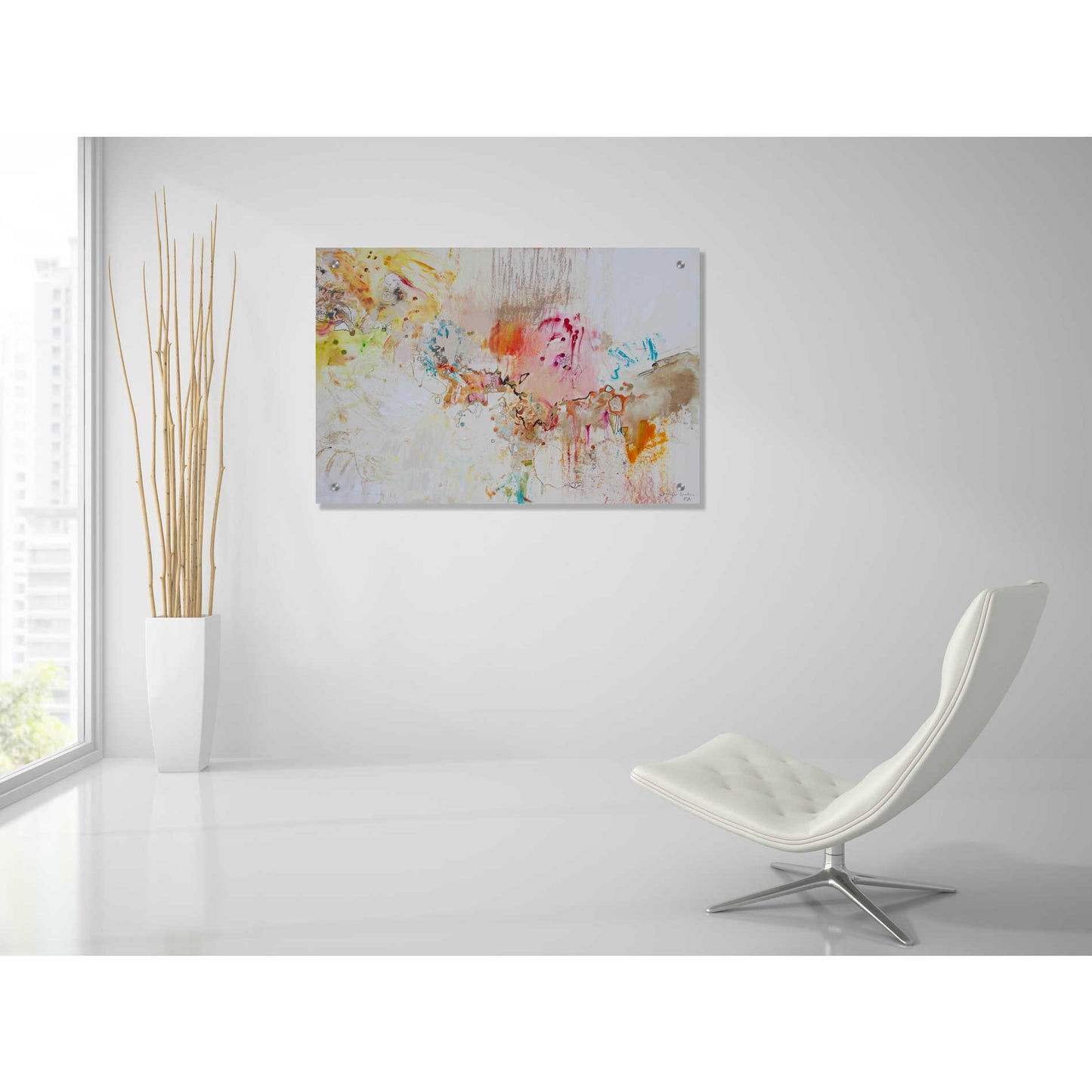 Epic Art 'White Series 4' by Jennifer Gardner, Acrylic Glass Wall Art,36x24