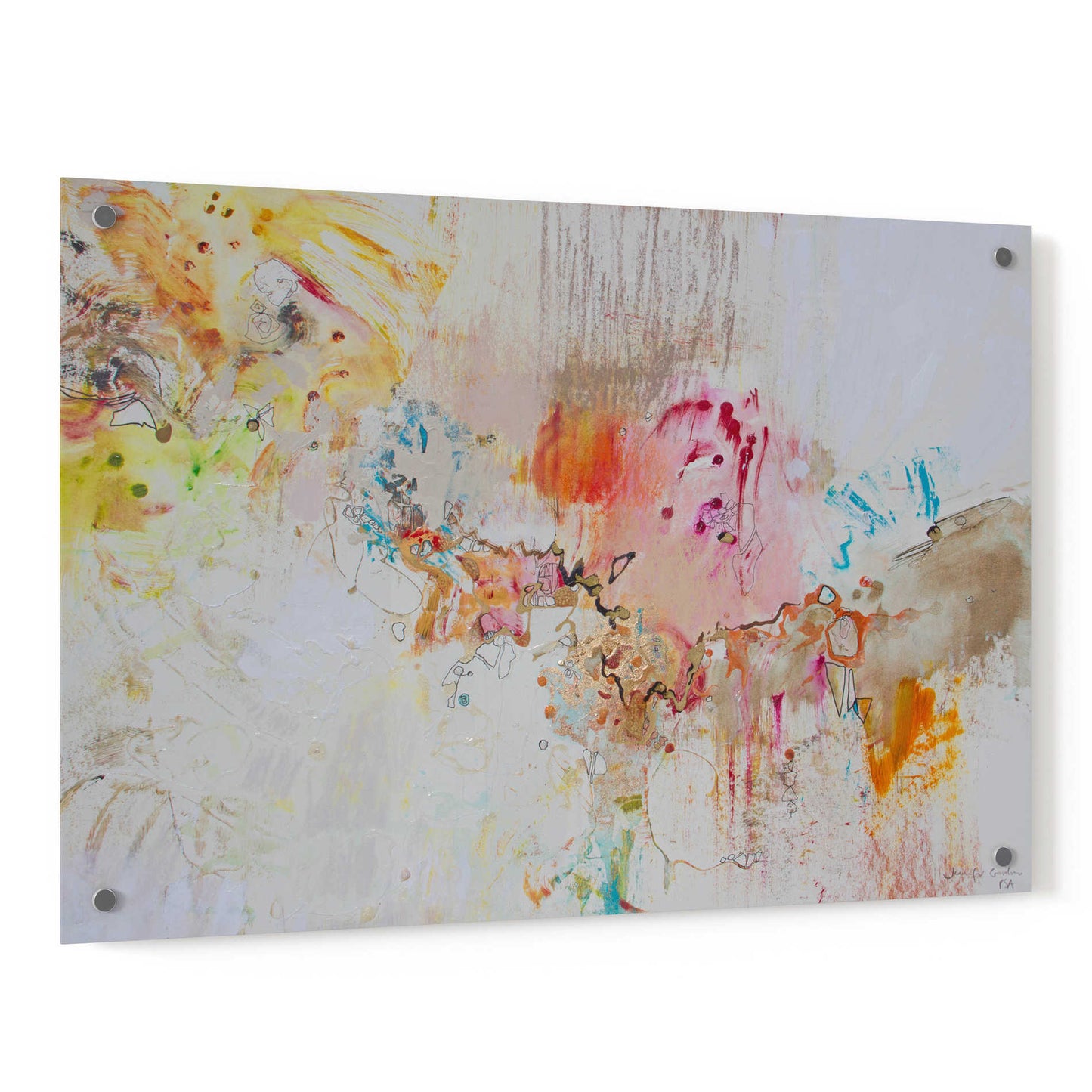 Epic Art 'White Series 4' by Jennifer Gardner, Acrylic Glass Wall Art,36x24