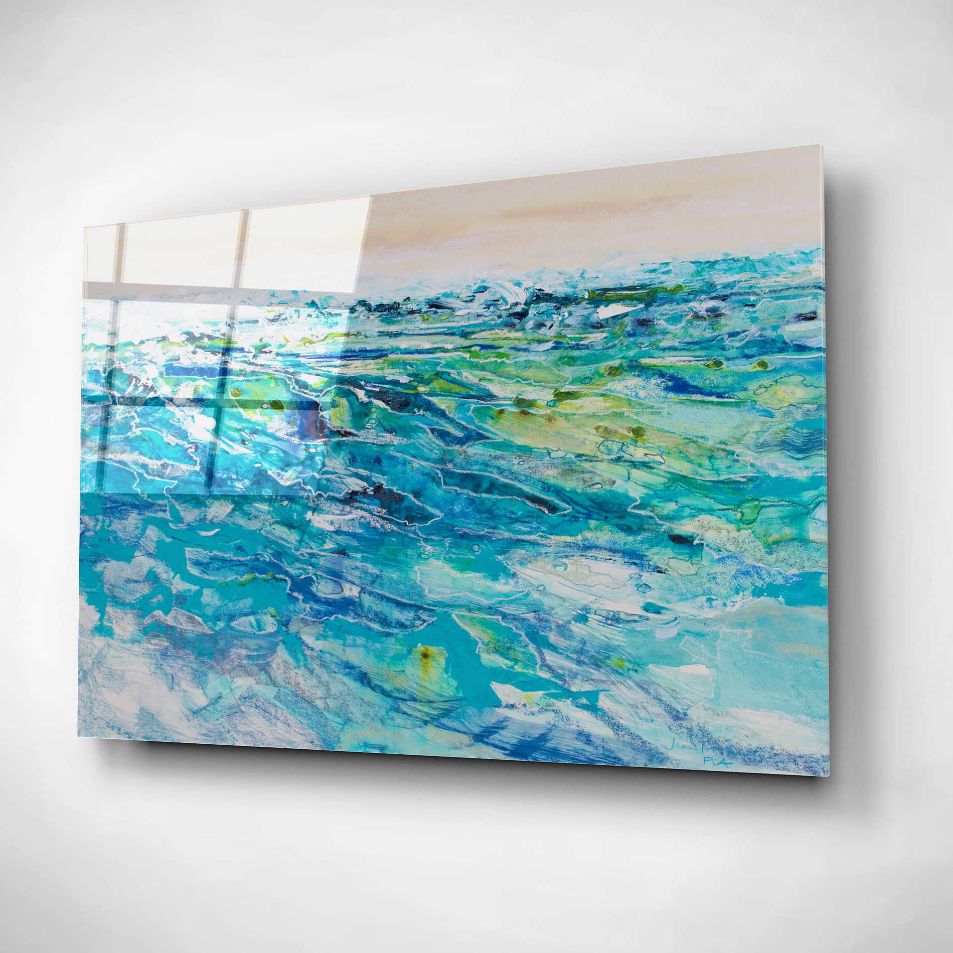 Epic Art 'Ocean 2' by Jennifer Gardner, Acrylic Glass Wall Art,16x12